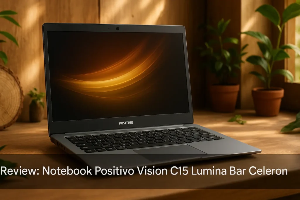 Notebook Positivo Vision C15 Lumina Bar Celeron: ideal para tarefas leves e conectividade prática