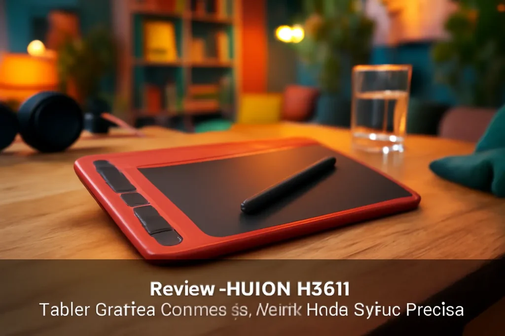 HUION HS611: Tablet Gráfico com Teclas Multimídia e Stylus Precisa