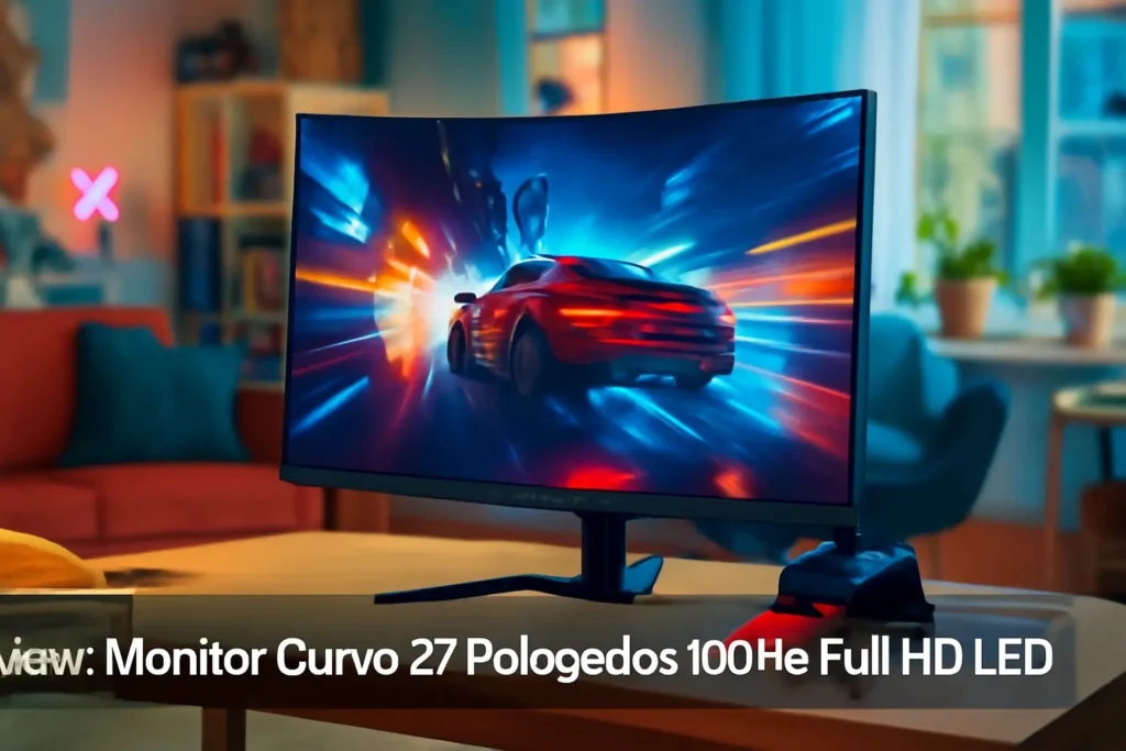Monitor Curvo 27 Polegadas 100Hz Full HD LED – Tela 1500R, 1MS, 98% sRGB, HDMI/VGA, Adaptive Sync, Ajuste de Inclinação e Filtro de Luz Azul para Jogos e Home Office