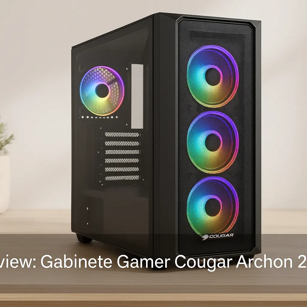 Gabinete Gamer Cougar Archon 2 RGB com 3 Fans e Vidro Temperado