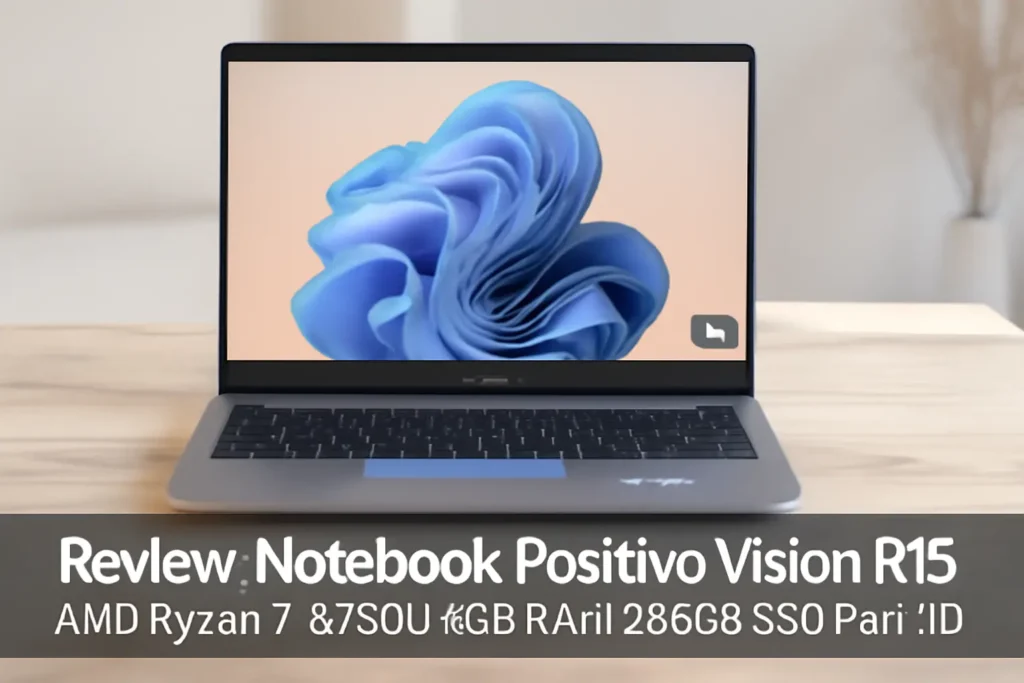 Notebook Positivo Vision R15 AMD Ryzen 7-5700U 8GB RAM 256GB SSD Full HD