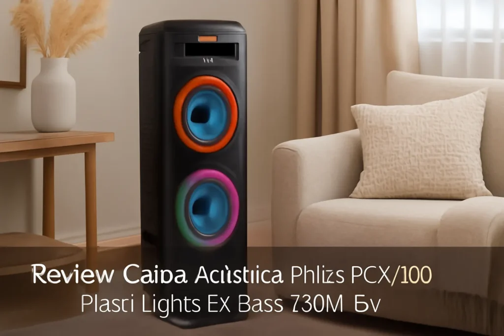 Caixa Acústica Philco PCX7100 Flash Lights Ex Bass 750W Biv: Potência e Iluminação para Suas Festas