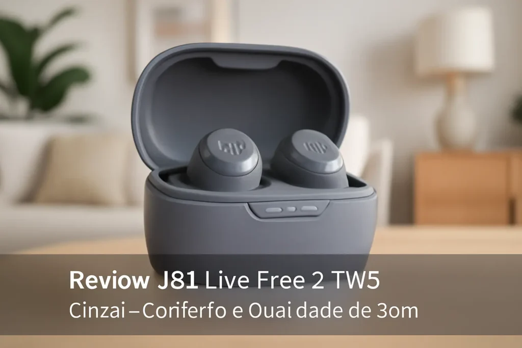 Fones de ouvido JBL Live Free 2 TWS Cinza – Conforto e Qualidade de Som