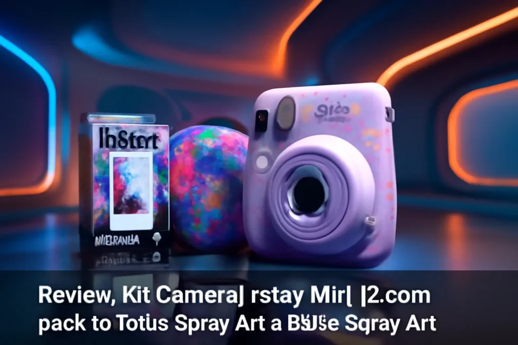 Kit Câmera Instax Mini 12 com pack 10 fotos Spray Art e Bolsa Spray Art