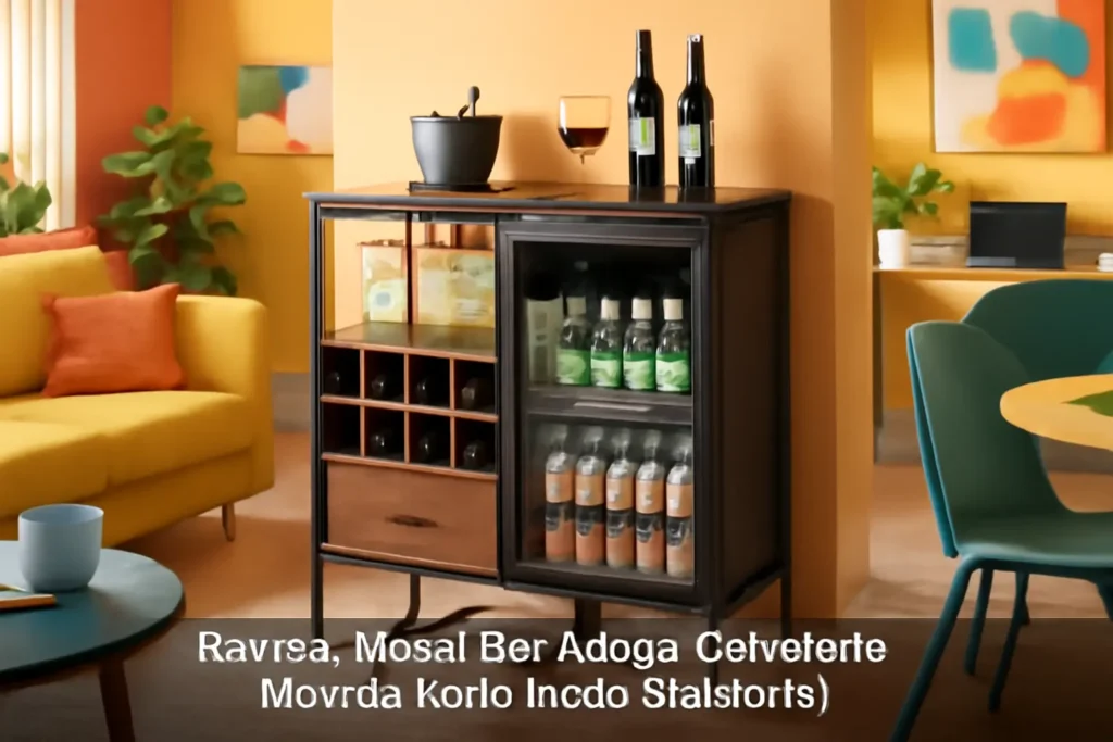 Móvel Bar Adega Cervejeira MDF de Ferro Estilo Industrial - Casa