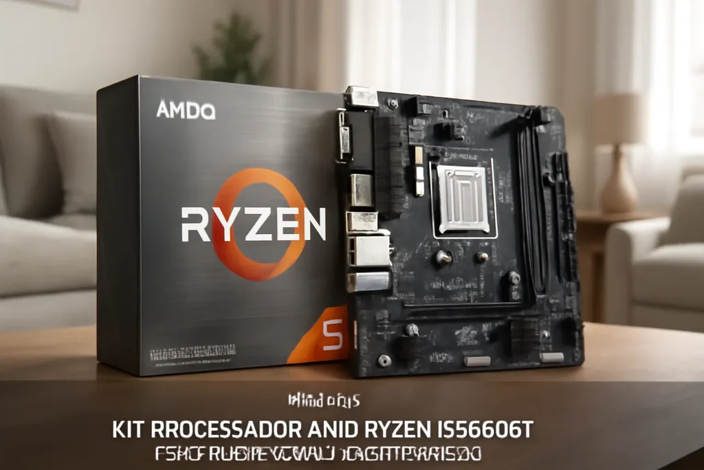 KIT PROCESSADOR AMD RYZEN 5 5600GT + PLACA MÃE GIGABYTE B550M K DDR4 - Desempenho e Conectividade Potentes