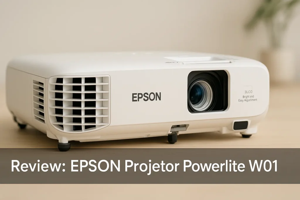 EPSON Projetor Powerlite W01: Imagem Brilhante e Fácil Ajuste
