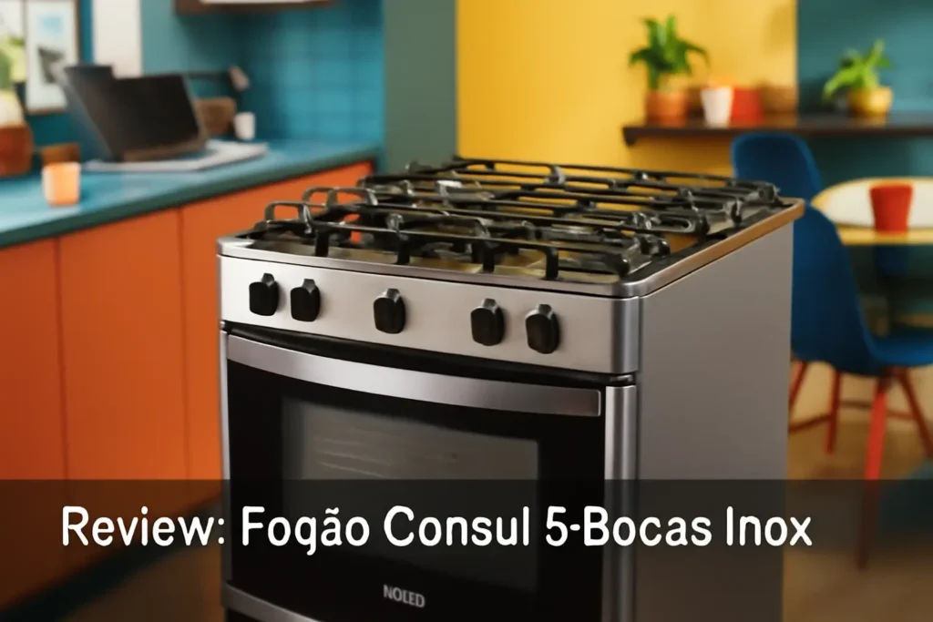 Fogão Consul 5 Bocas Inox com Mesa de Vidro e Grade de Ferro Fundido - CFS5VAR Bivolt