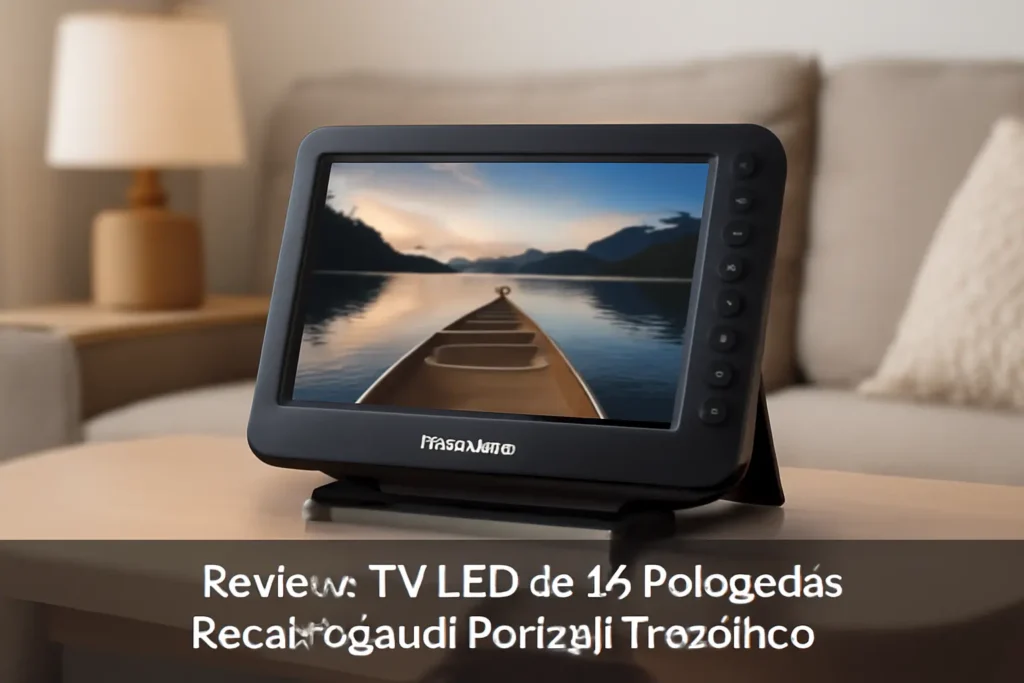TV LED de 14 Polegadas Recarregável Portátil Traxônico com HDMI, SD/MMC, USB, VGA, AV IN/OUT