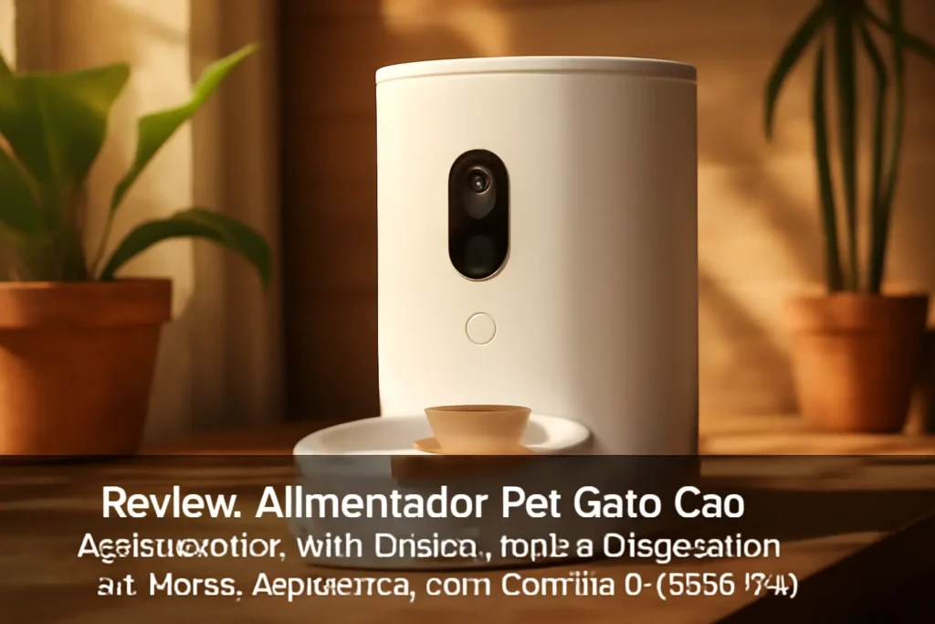 Alimentador Pet Gato Cão Automático WiFi Câmera Smart Dispensador de Ração Automático com Câmera e Áudio (4L)