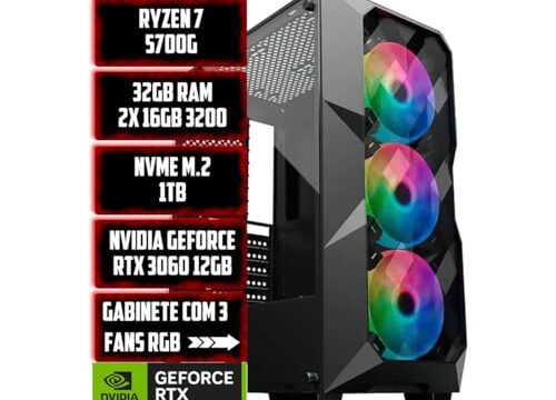 PC GAMER TITAN AMD RYZEN 7 5700G/32GB RAM/NVME 1TB/NVIDIA RTX 3060 12GB/GABINETE 3 FANS RGB