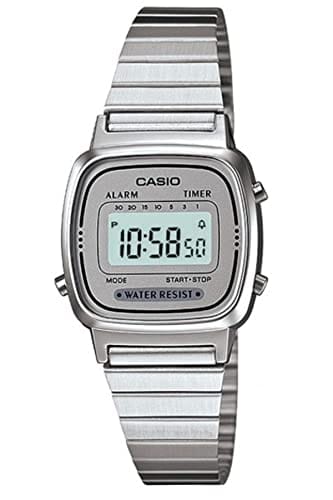 Relógio Feminino Digital Casio Vintage LA670WA-7DF - Prata