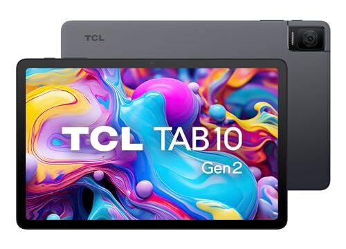TCL Tablet Android TAB 10 geração 2, Wi-Fi de 10,4 polegadas, 128 GB, tela Full HD 2K, bateria de 6000 mAh, Android 13, design fino, versão 2023, versão dos EUA, cinza espacial