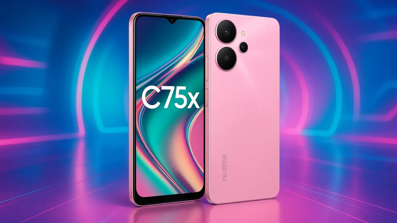 Realme C75x rosa até R$1.157 com avaliações ★4,6