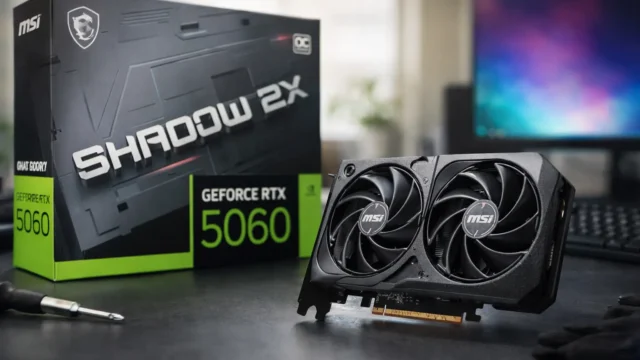 Placa de Vídeo MSI RTX 5060 Shadow 2X OC — pra quem faz sentido