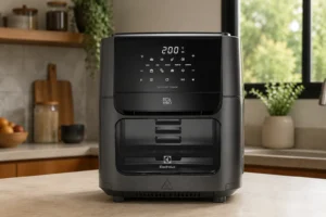 Air fryer forno 12L: cesto, acessórios e controle separam as três