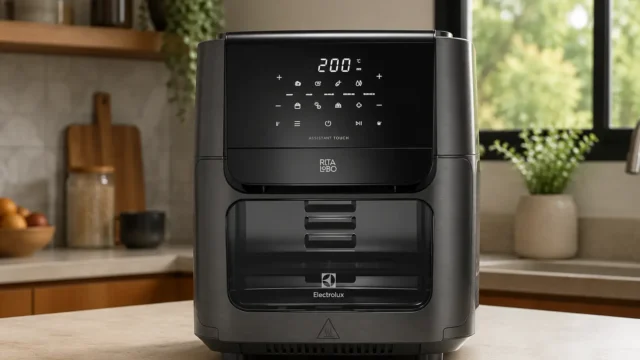Air fryer forno 12L: cesto, acessórios e controle separam as três