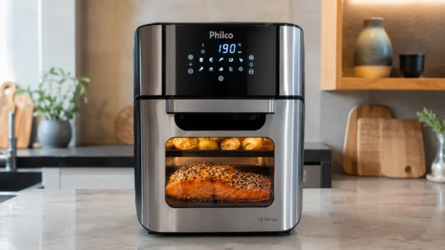 Air fryer grande: forno, dois compartimentos ou cesto de 9,5 L