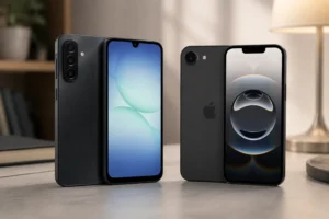 Galaxy A17 ou iPhone 16e: Android com espaço ou iOS compacto