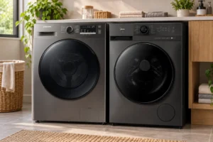 Samsung WW11T ou Midea Slim: lavagem e espaço pesam diferente