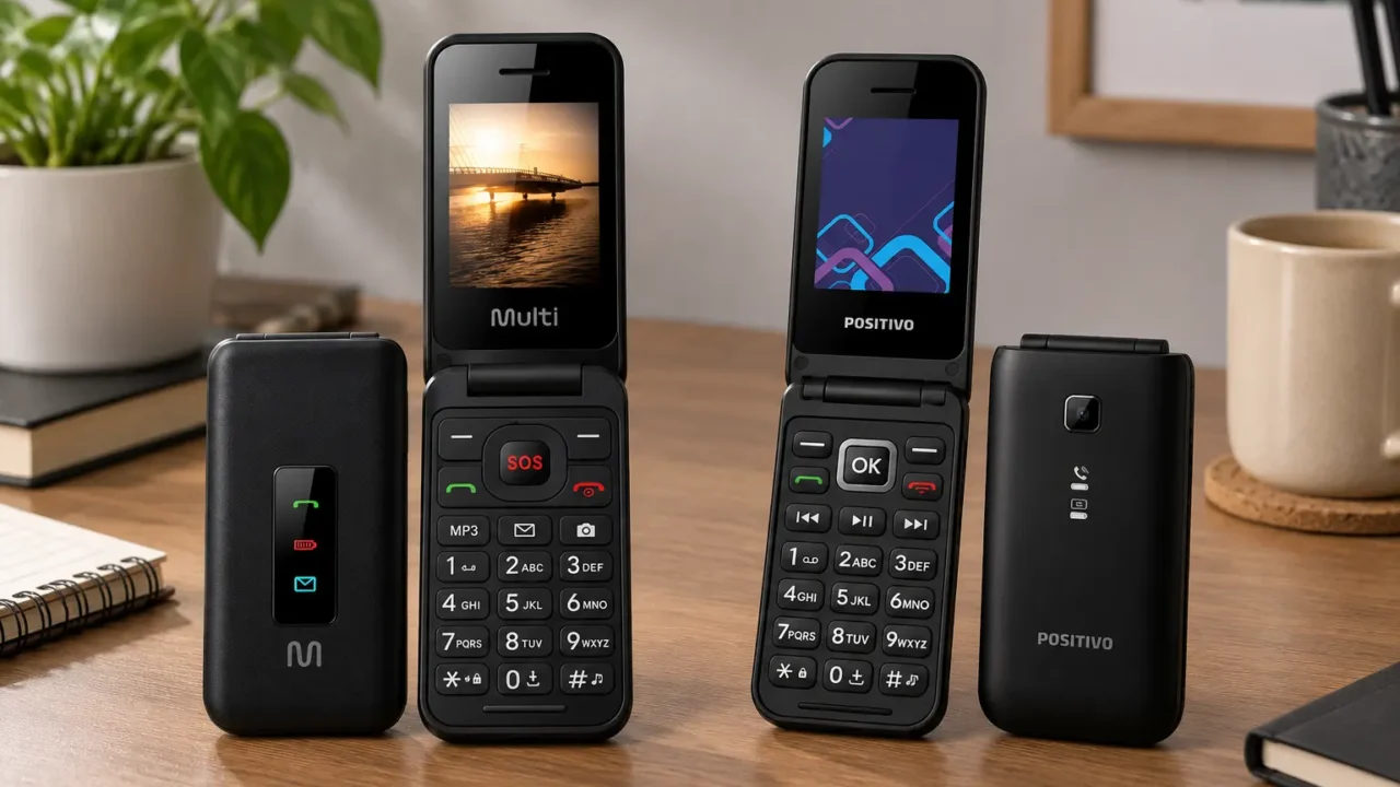 Flip Vita 4G ou Positivo P51: visor externo, MP3 ou função modem