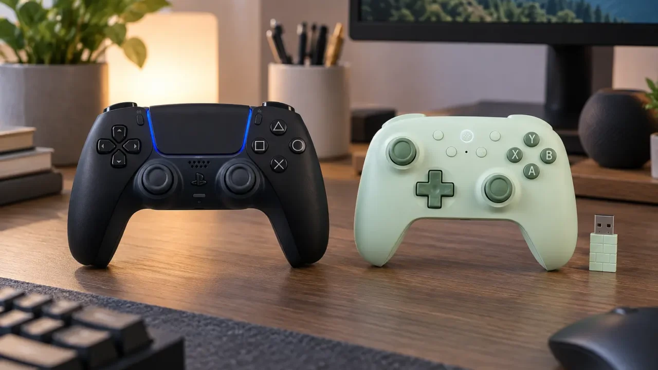 DualSense ou 8BitDo Ultimate 2C: imersão ou botões extras