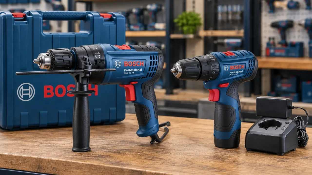 Bosch GSB 16 RE ou GSB 120-LI: cabo ou bateria no uso diário