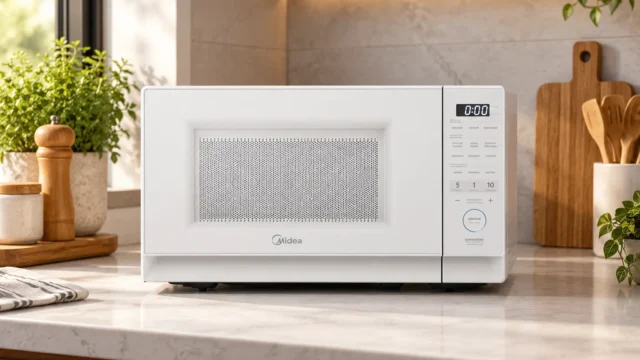 MasterCook Midea 20L muda mais por fora: branco ou prata espelhado