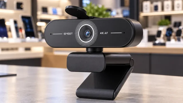 EMEET C60E 4K ou Full HD: foco e 73° ou 90° mudam o enquadramento