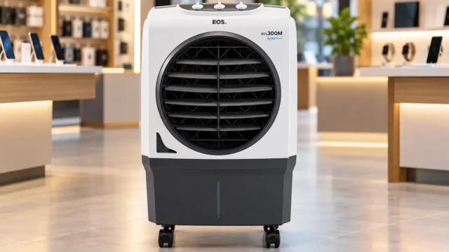 EOS ECL300M fica no meio entre climatizadores de 30 L, 45 L e 7 L