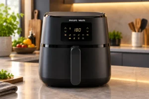 Duas air fryers Philips Walita de 6,2 L, mas com controles diferentes