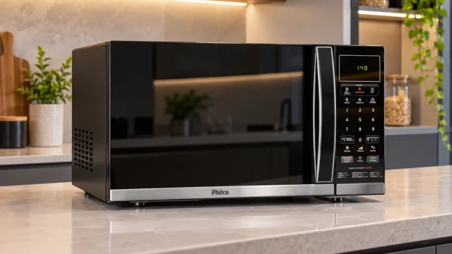 Três micro-ondas Philco: 33L, Air Fryer ou 20L na cozinha