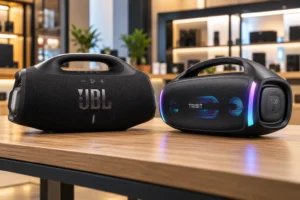 JBL Boombox 4 ou Tribit StormBox Blast 2: graves ou karaokê