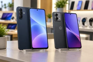 Galaxy A57 ou Moto G84: recursos de IA ou o dobro de armazenamento