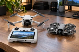 DJI Mini 3 ou Neo 2: controle com tela ou rastreamento automático