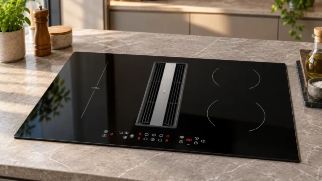 Cooktop de indução: coifa integrada ou 4 e 5 zonas de cocção