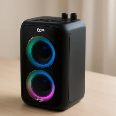 Caixa de Som Moob Wave Bluetooth 5.0 TWS 2 Alto-Falantes Painel LED e Entrada para 2 Microfones 500W