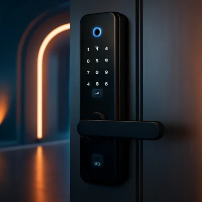 Fechadura Digital SL100 Smart Lock Embutida com Senha e Cartão Preta