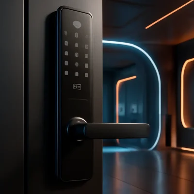 Fechadura Digital SL100 Smart Lock Embutida Com Senha E Cartão Preta