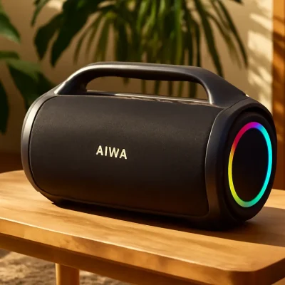 Caixa de Som Boombox Plus AIWA BBS-01-LBL 200W BT 30H IP66 USB RGB