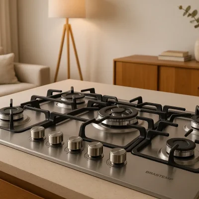 Cooktop 5 bocas Brastemp Gourmand Inox: potência e elegância na cozinha