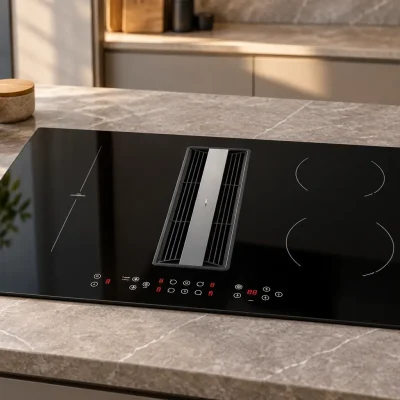 Cooktop de indução: coifa integrada ou 4 e 5 zonas de cocção