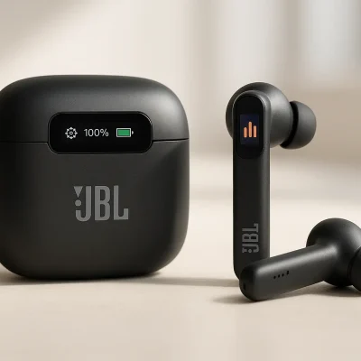 JBL Live Beam 3: Cancelamento de Ruído e Tela Inteligente