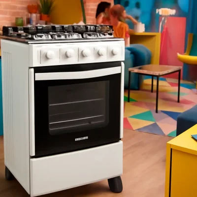 Fogão de Piso Consul 5 Bocas Branco com Acendimento Automático e Botões Removíveis - CFS5NAB BIVOLT