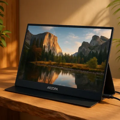 Monitor Portátil Arzopa 14" Full HD IPS: Leveza e Conectividade em Qualquer Lugar