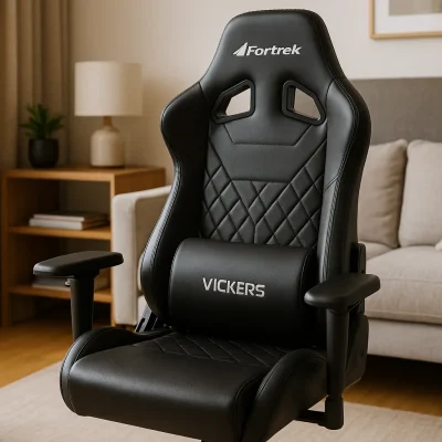 Cadeira Gamer Vickers Preta Fortrek com Apoio Lombar