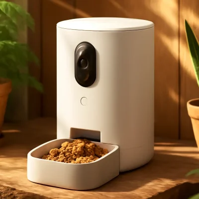 Alimentador Pet Gato Cão Automático WiFi Câmera Smart Dispensador de Ração Automático com Câmera e Áudio (4L)