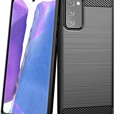 Capa Capinha Anti Impacto Para Samsung Galaxy Note 20 com Tela de 6.7" polegadas - Case Com Desenho Fibra De Carbono Shock Queda - Danet (Preto)
