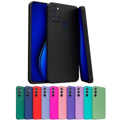 Capa Capinha Case Compatível Samsung Galaxy A21S Silicone Aveludada Com Proteção De Câmera (PRETO)