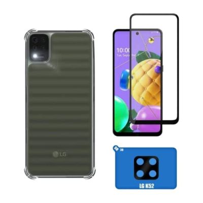 Kit Capa Capinha Lg K52 + Película de Vidro 3D + Pelicula Camera - (C7COMPANY)